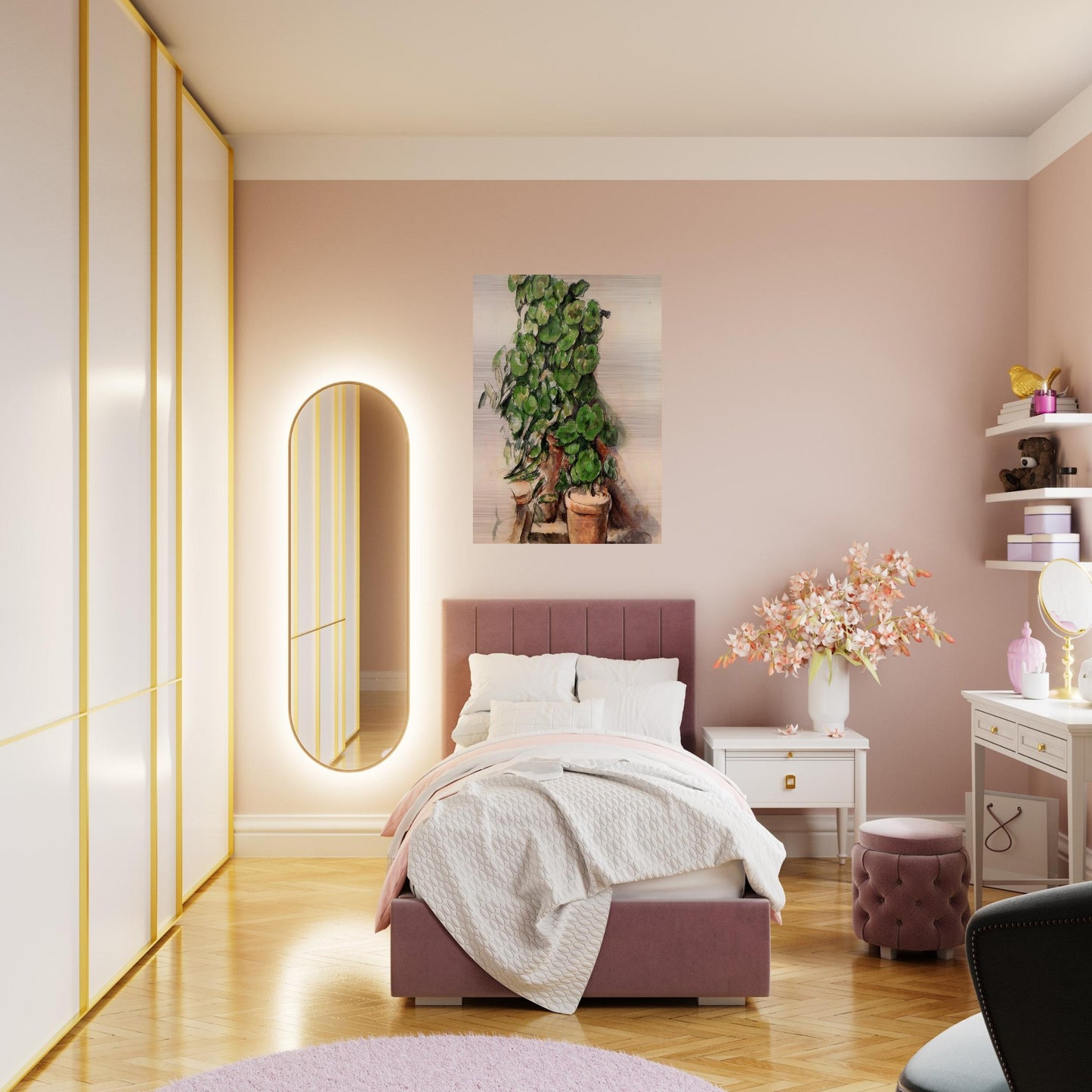 Pots of Geraniums - Paul Cézanne Brushed Aluminum Print - 70x100 cm / 28x40 inches | Paul Cézanne Aluminum Print | Paul Cézanne Prints