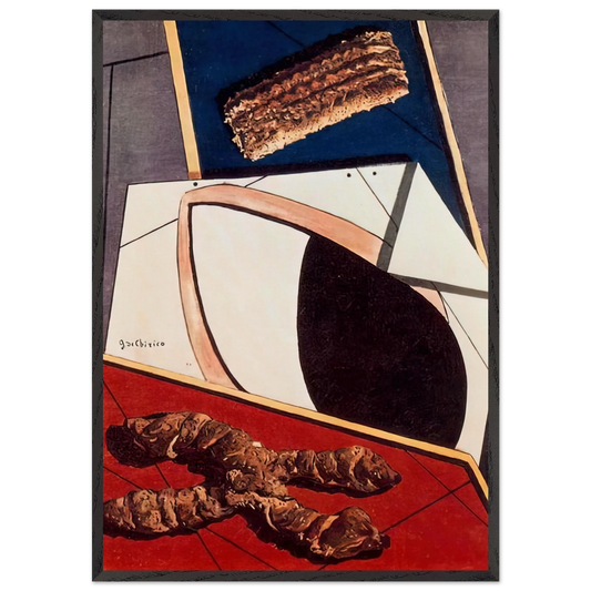 GREETINGS FROM A DISTANT FRIEND - Giorgio de Chirico Framed Art Print – Black Wooden Frame - Default Title - -Framed Art Print