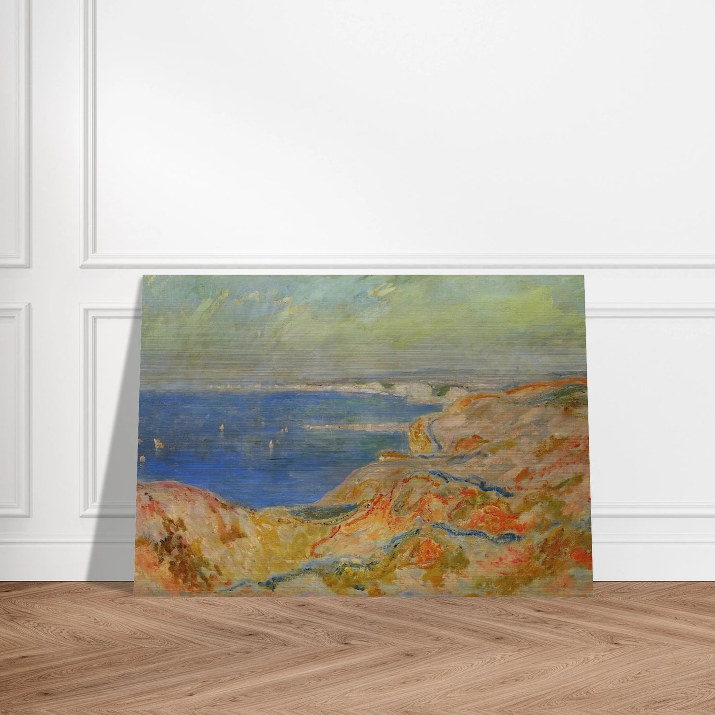 On the Cliff near Dieppe - claude monet Brushed Aluminum Print - 70x100 cm / 28x40 inches | claude monet Aluminum Print | claude monet Prints
