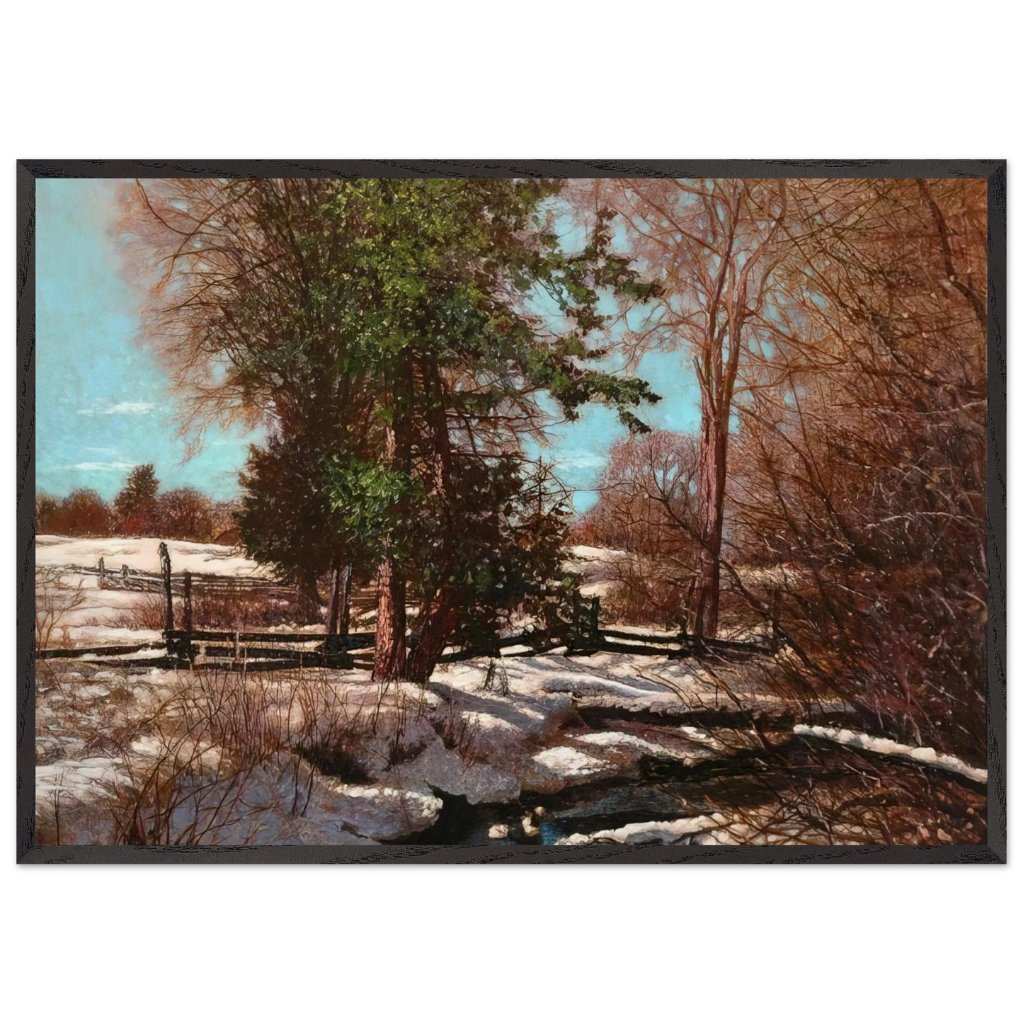 Promise of Spring - 1930 Canada - Frank Johnston Framed Art Print – Black Wooden Frame - Default Title - -Framed Art Print