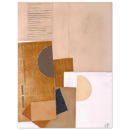 Victor Pasmore - Abstract in White, Grey and Ochre - 1949 Fine Art Poster - Default Title