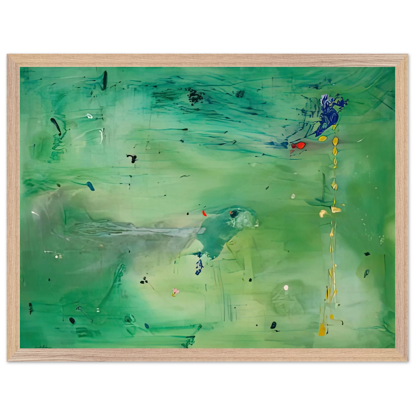 Helen Frankenthaler - A Green Thought in a Green Shade, 1981- Wall Art - 30x40 cm / 12x16 inches - Premium Wooden Framed Poster With Fine Art Paper - White frame