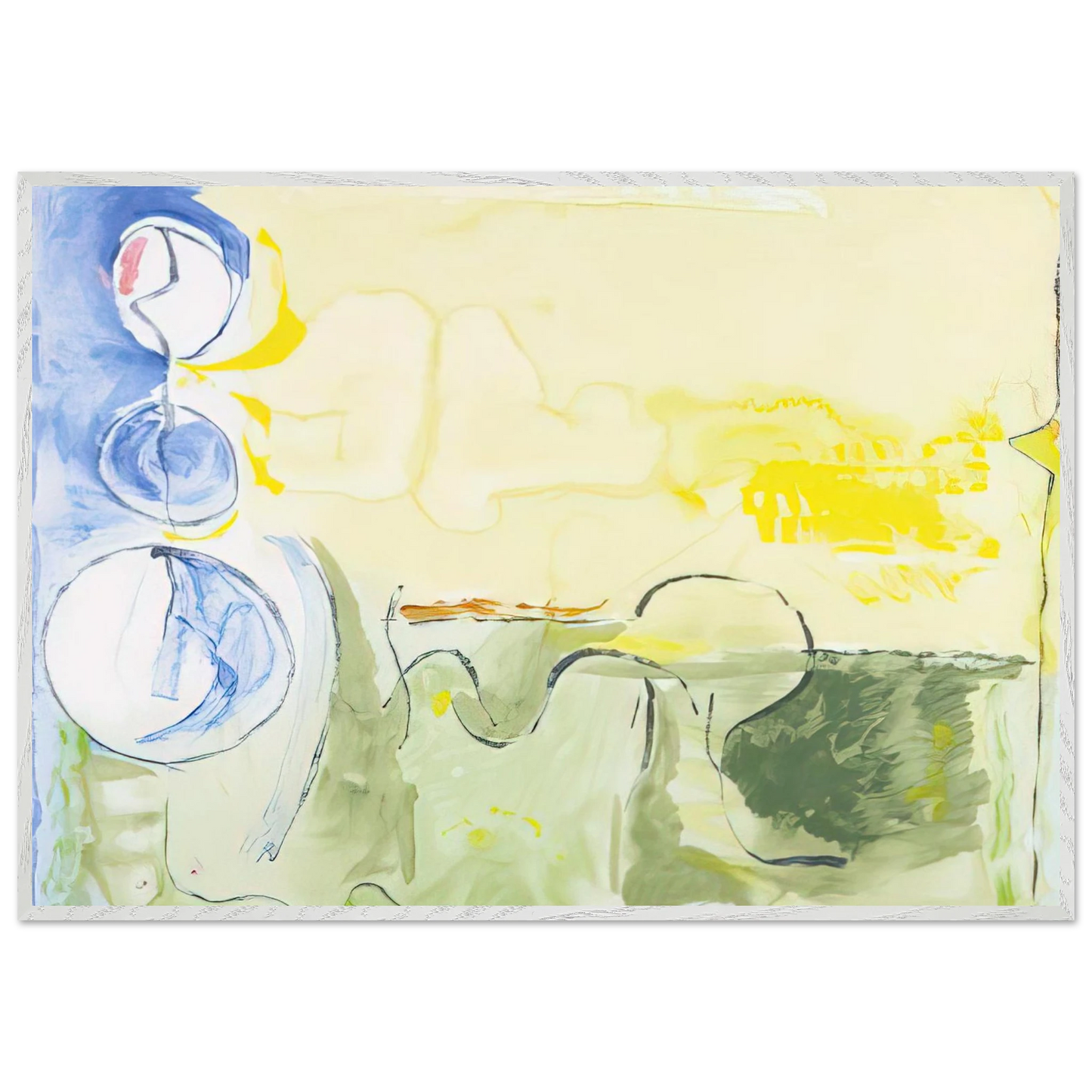 Helen Frankenthaler - Flotilla - 2006 Wall art - 40x40 cm / 16x16 inches - Premium Wooden Framed Poster With Fine Art Paper - Black frame