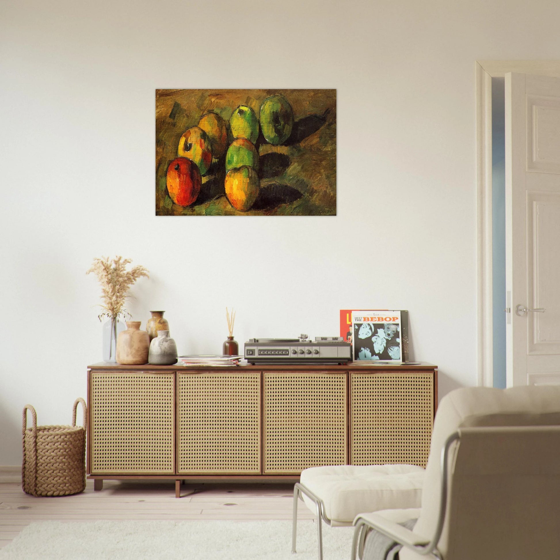 Still life with seven apples - Paul Cézanne Brushed Aluminum Print - 70x100 cm / 28x40 inches | Paul Cézanne Aluminum Print | Paul Cézanne Prints