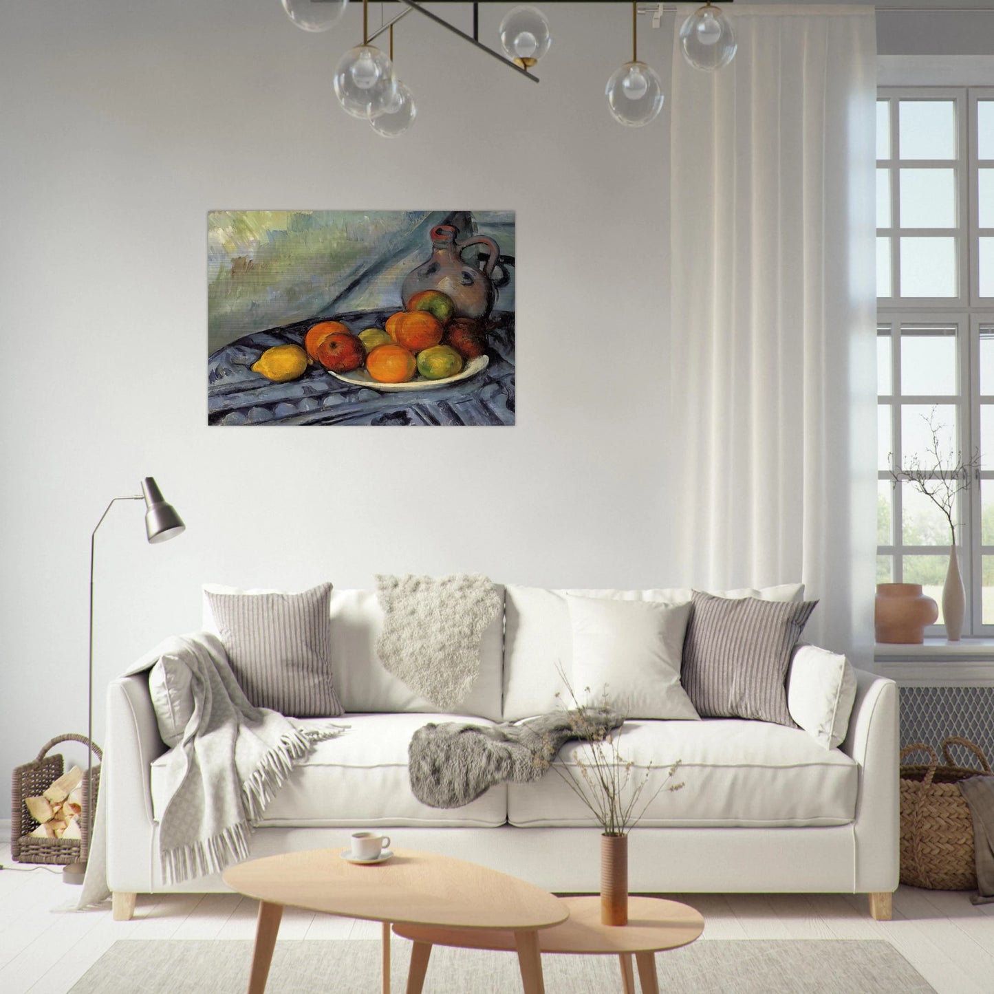 Fruit and Jug on a Table - Paul Cézanne Brushed Aluminum Print - 70x100 cm / 28x40 inches | Paul Cézanne Aluminum Print | Paul Cézanne Prints