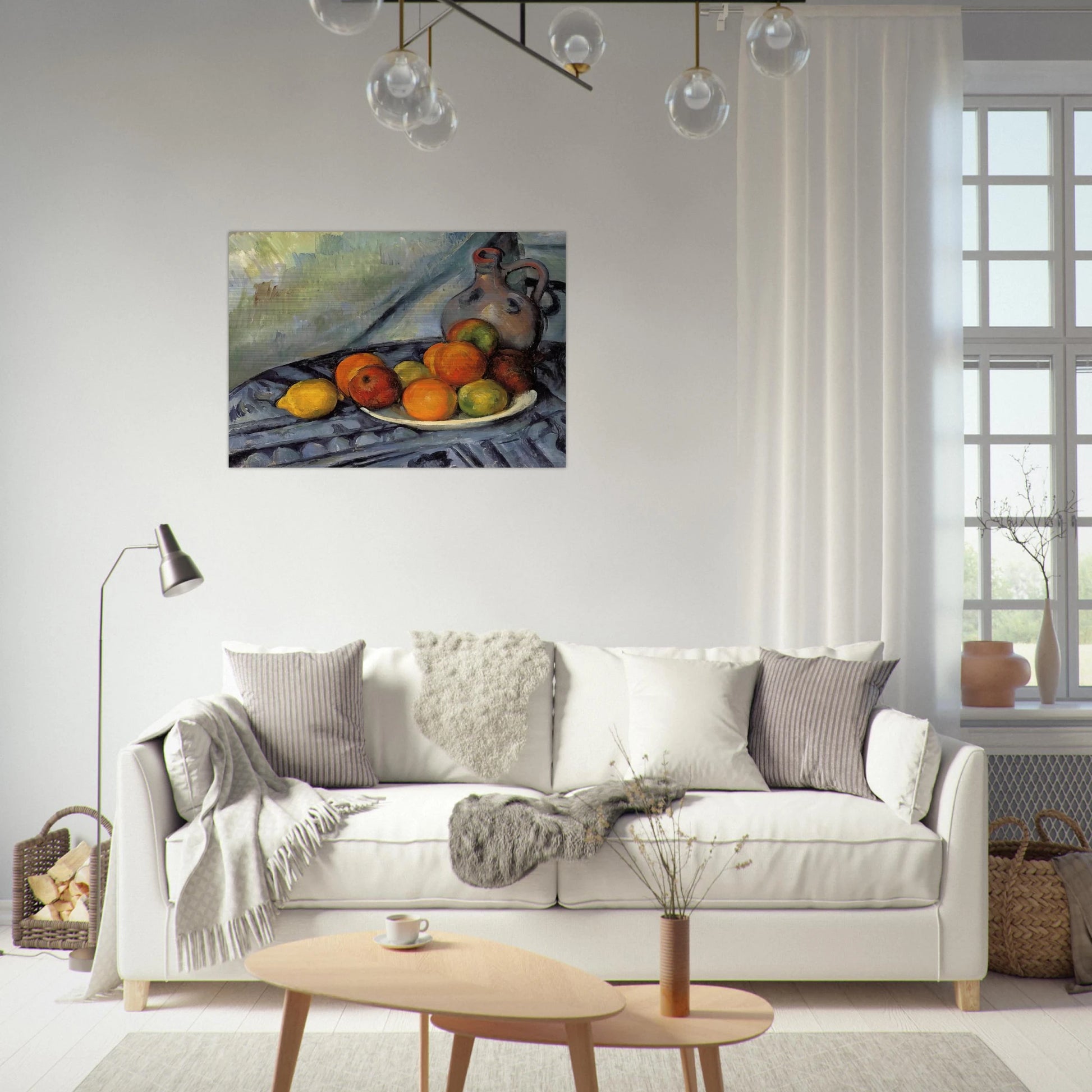Fruit and Jug on a Table - Paul Cézanne Brushed Aluminum Print - 70x100 cm / 28x40 inches | Paul Cézanne Aluminum Print | Paul Cézanne Prints