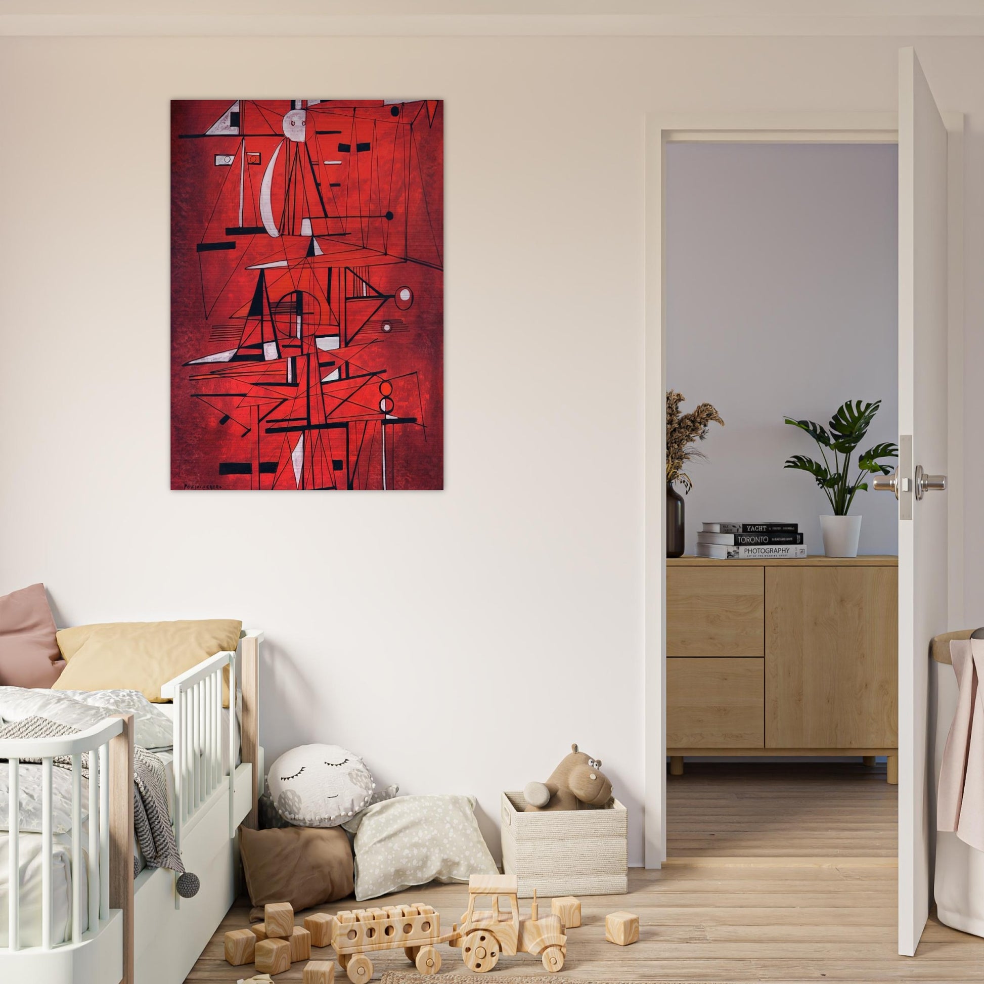 COMPOSITION 1952 - Rene Portocarrero Brushed Aluminum Print - 70x100 cm / 28x40 inches | Rene Portocarrero Aluminum Print | Rene Portocarrero Prints