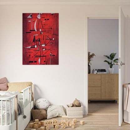 COMPOSITION 1952 - Rene Portocarrero Brushed Aluminum Print - 70x100 cm / 28x40 inches | Rene Portocarrero Aluminum Print | Rene Portocarrero Prints