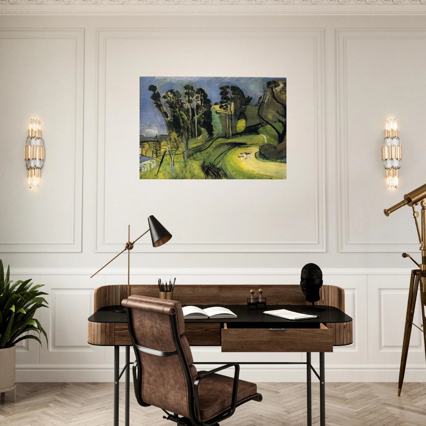 MONTALBAN LANDSCAPE 1918 - Henri Matisse Brushed Aluminum Print - 70x100 cm / 28x40 inches | Henri Matisse Aluminum Print | Henri Matisse Prints