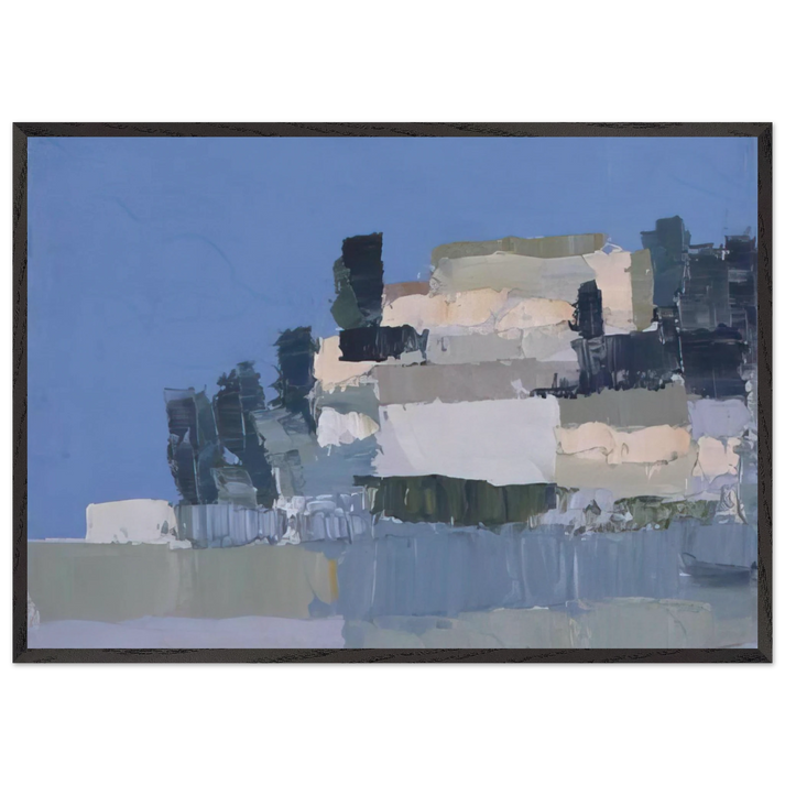 Menerbes - Art Informel - Nicolas de Stael 70x100 cm / 28x40 inches Framed Art Print – Black Wooden Frame
