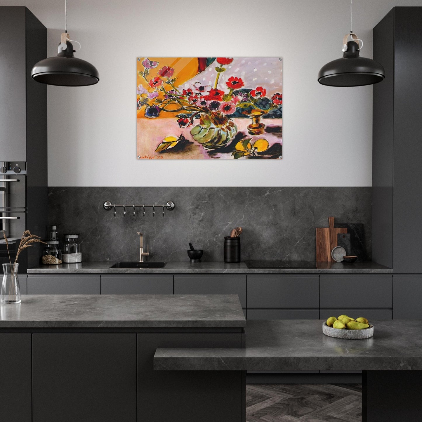 ANEMONES AND CHINESE VASE 1943 - Henri Matisse Acrylic Print - 70x100 cm / 28x40″ inches | Henri Matisse Wall Art | Henri Matisse Prints