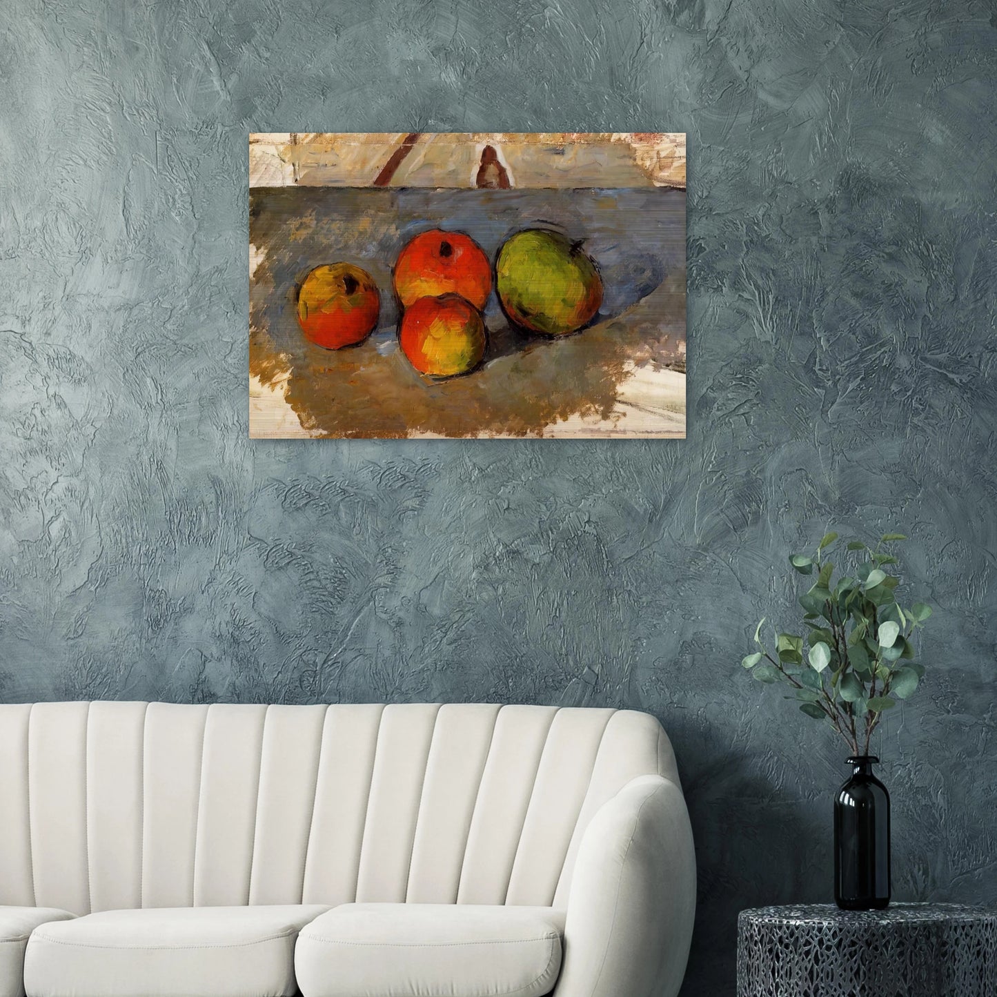 Four Apples - Paul Cézanne Brushed Aluminum Print - 70x100 cm / 28x40 inches | Paul Cézanne Aluminum Print | Paul Cézanne Prints