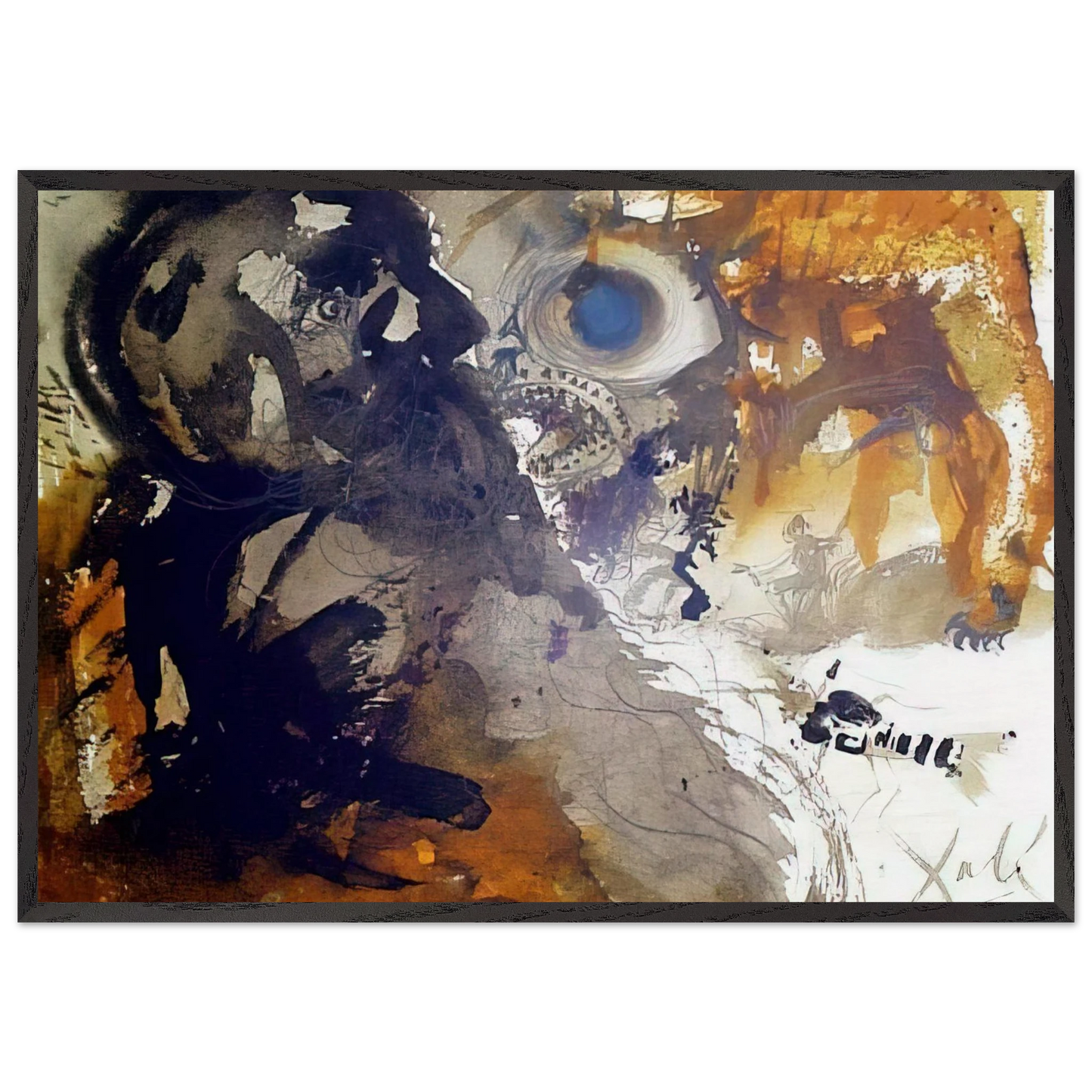 LEVIATHAN JOB 40 21 1967 - Salvador Dali Framed Art Print – Black Wooden Frame - Default Title - -Framed Art Print