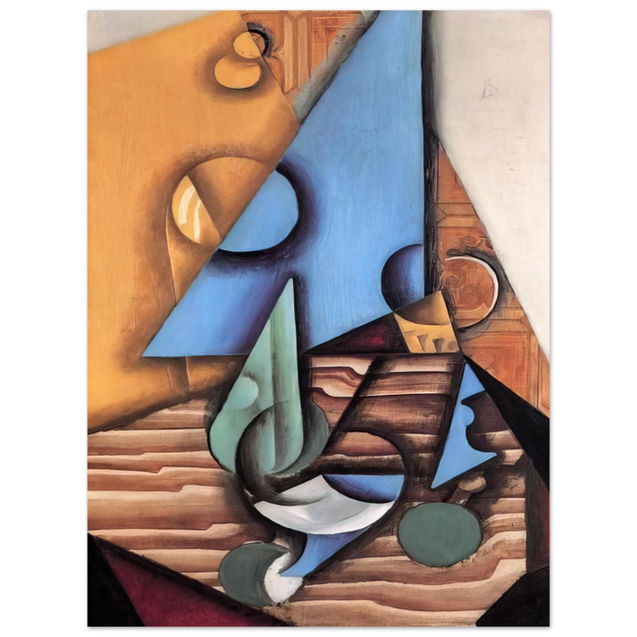 Juan Gris - BOTTLE AND GLASS ON A TABLE 1914  75x100 cm / 30x40inches Fine Art Poster