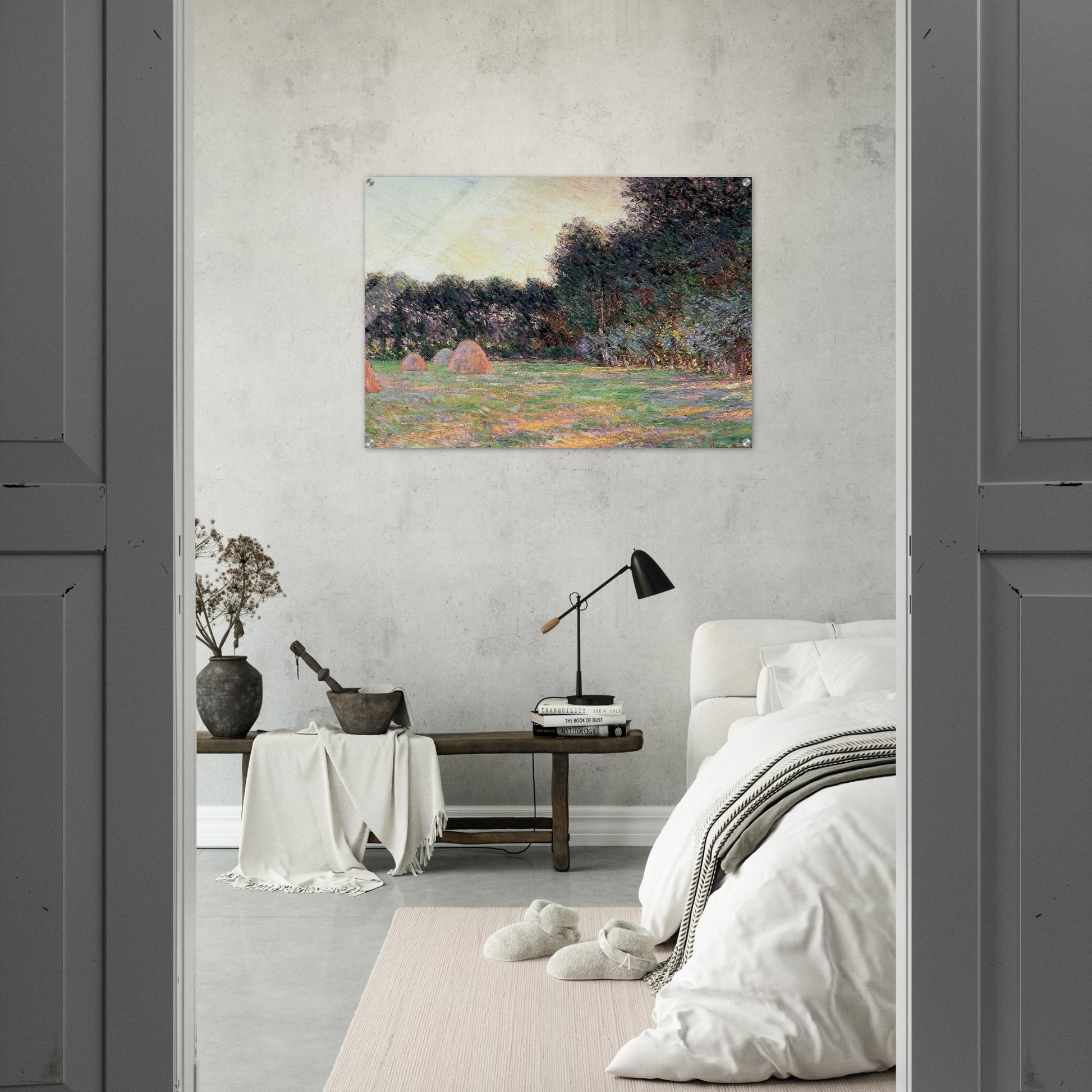 Meadow with Haystacks near Giverny - claude monet Acrylic Print - 70x100 cm / 28x40″ inches