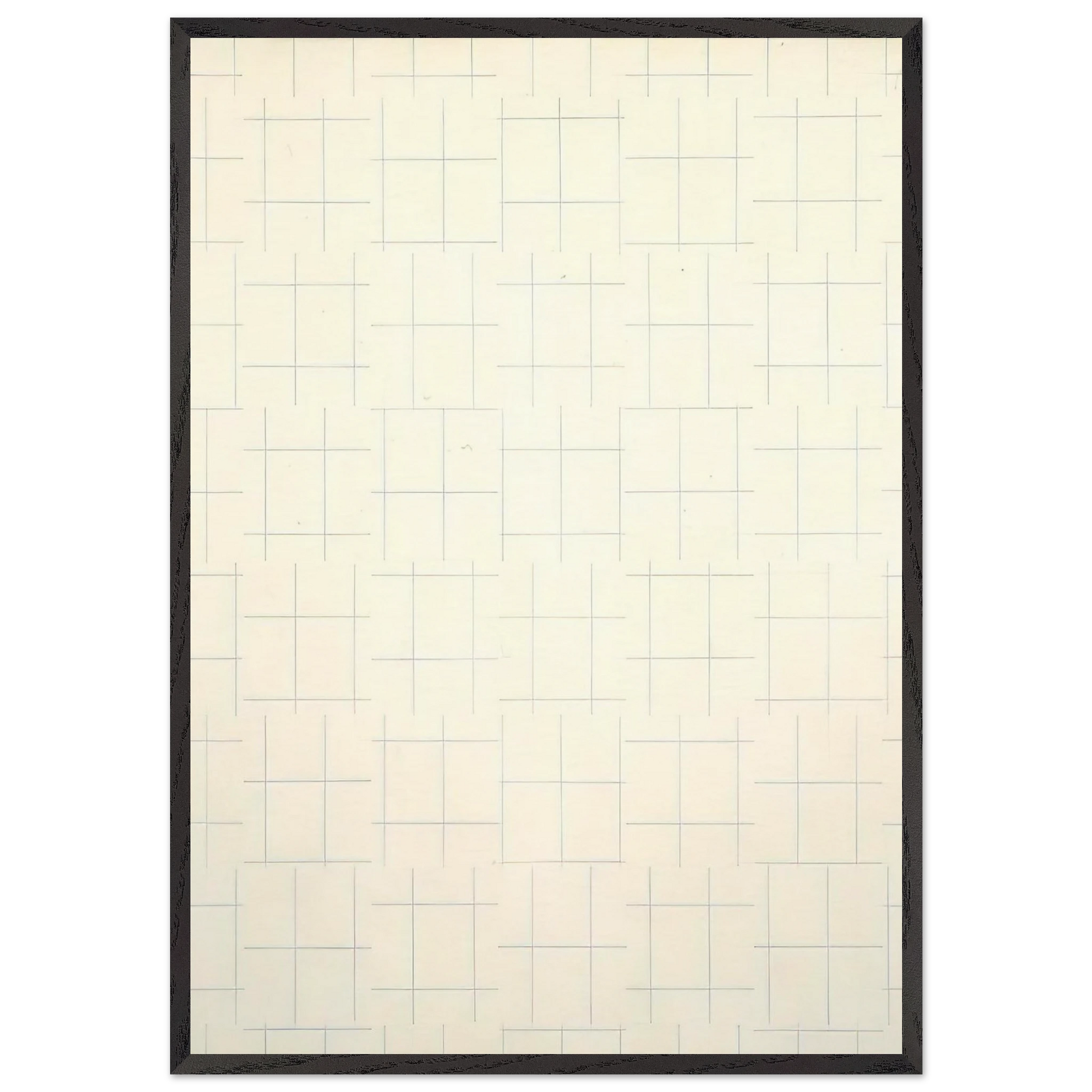 Two Warps and Wefts of Short Lines 0 90 - 1956 - Francois Morellet Framed Art Print – Black Wooden Frame - Default Title - -Framed Art Print