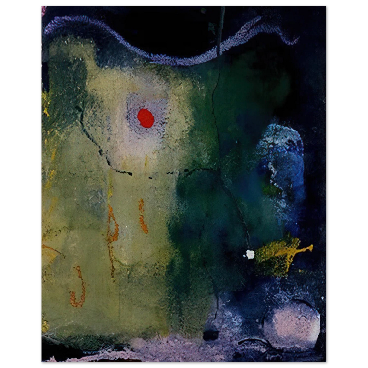 Helen Frankenthaler - The Other Side of the Moon - 1995 Wall art - 27x35 cm / 11x14 inches - Premium Wooden Framed Poster With Fine Art Paper - Black frame