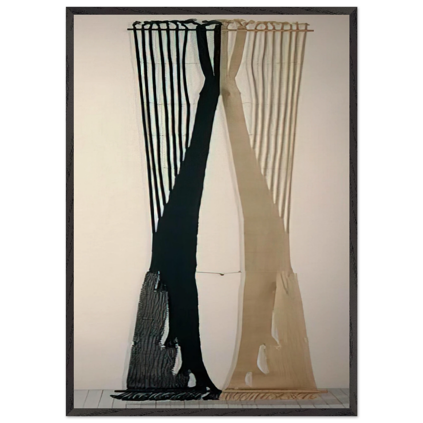 THE KING I 1962 - Lenore Tawney Framed Art Print – Black Wooden Frame - Default Title - -Framed Art Print