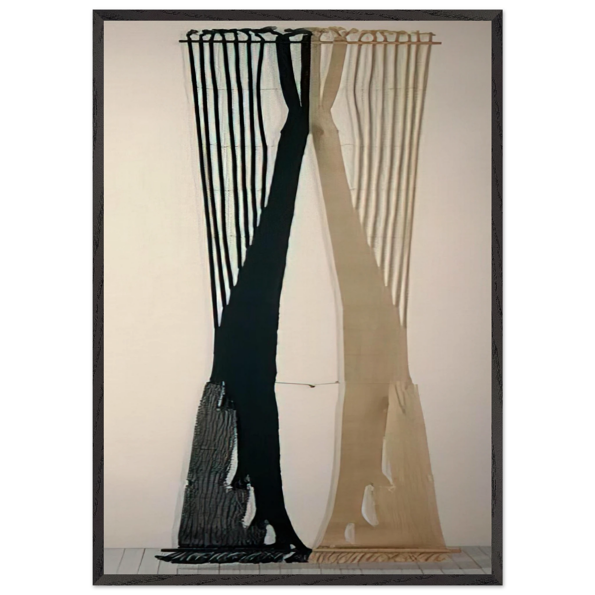 THE KING I 1962 - Lenore Tawney Framed Art Print – Black Wooden Frame - Default Title - -Framed Art Print