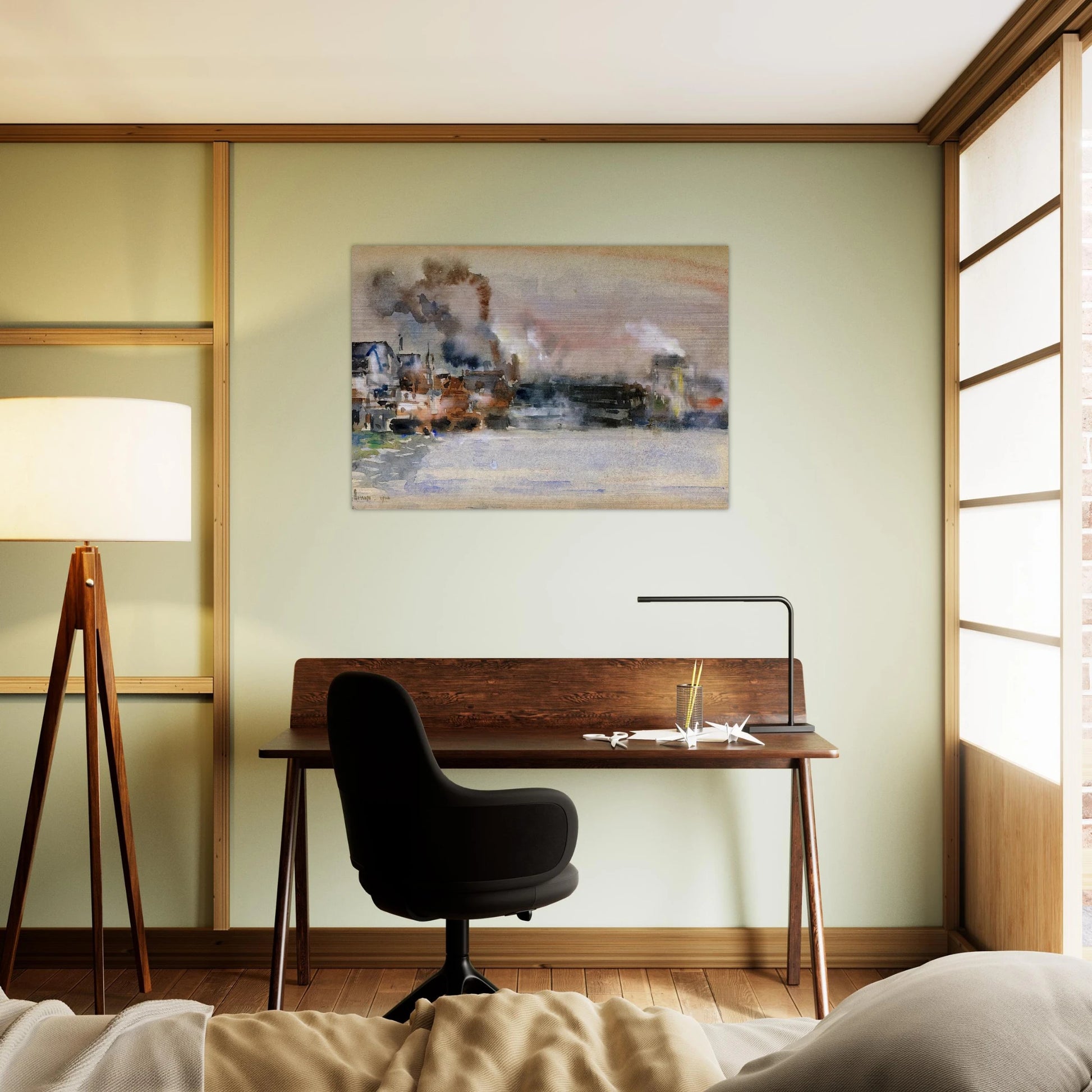 Portland Harbor - Childe Hassam Brushed Aluminum Print - 70x100 cm / 28x40 inches | Childe Hassam Aluminum Print | Childe Hassam Prints