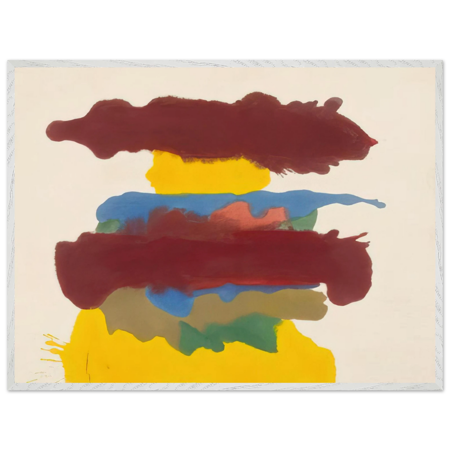 Helen Frankenthaler - Weather Change - 1963 Wall art - 30x45 cm / 12x18 inches - Premium Wooden Framed Poster With Fine Art Paper - Black frame