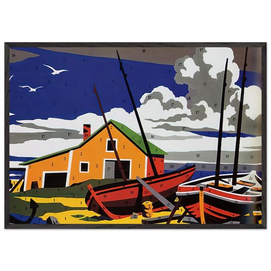 Do It Yourself  Seascape  - Andy Warhol Framed Art Print – Black Wooden Frame - Default Title - -Framed Art Print