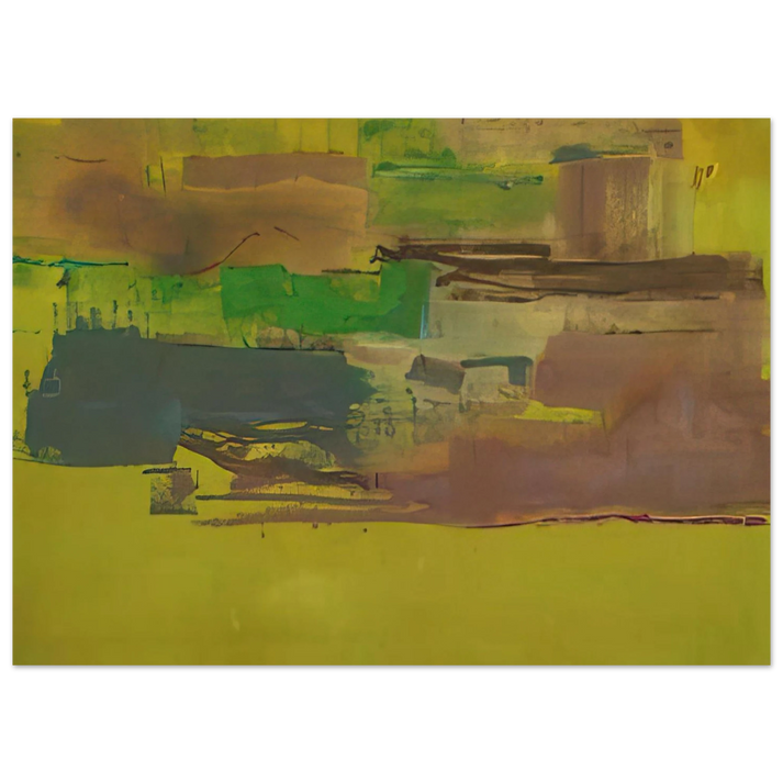 Helen Frankenthaler - August Deep - 1978 Wall art - 27x35 cm / 11x14 inches - Premium Wooden Framed Poster With Fine Art Paper-canvas - Wood frame