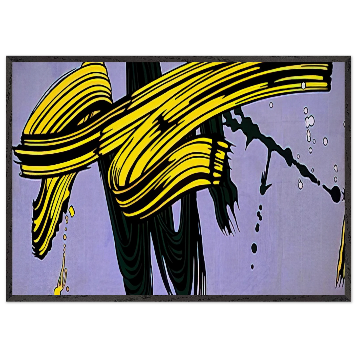 YELLOW AND GREEN BRUSHSTROKES 1966 - Roy Lichtenstein Framed Art Print – Black Wooden Frame - Default Title - -Framed Art Print