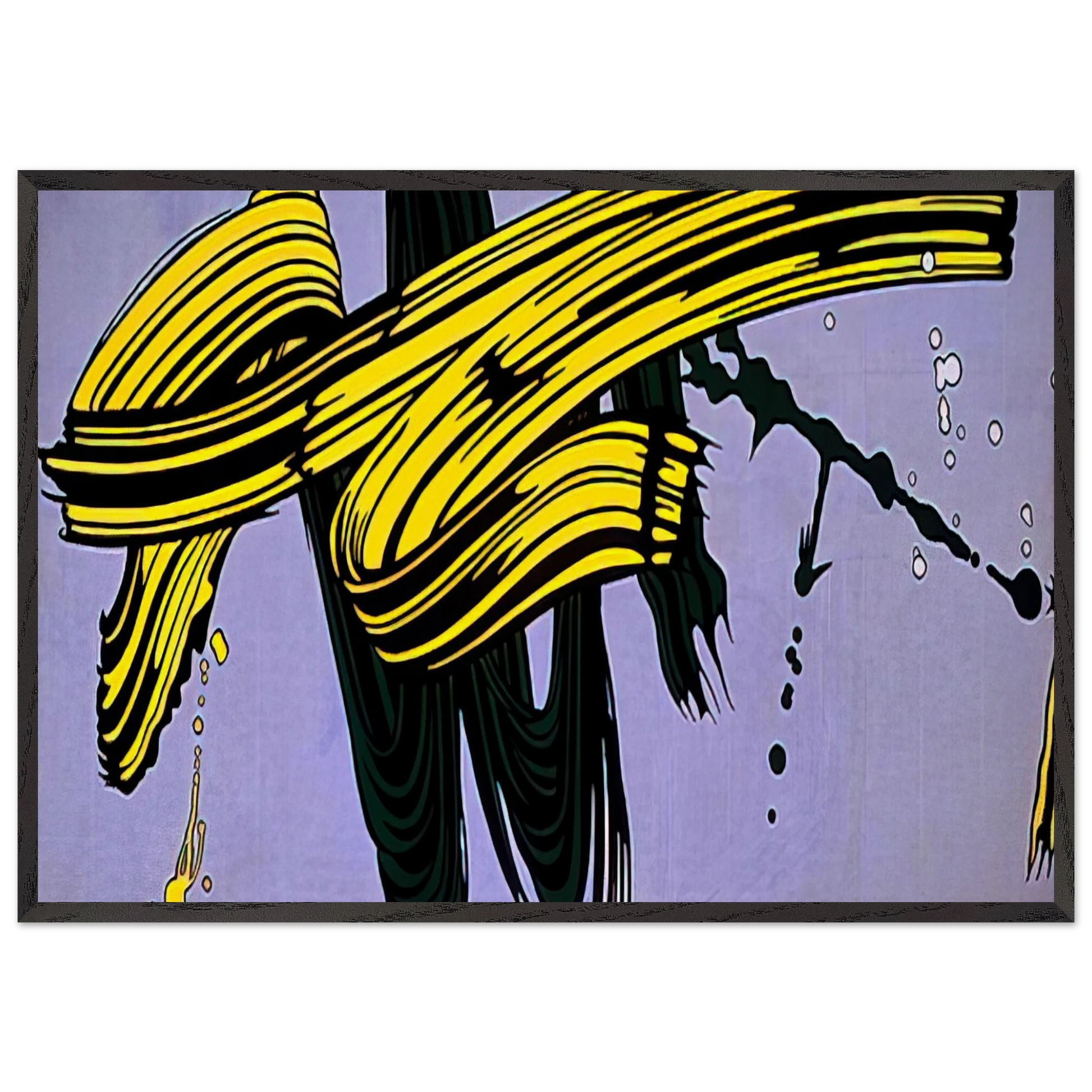 YELLOW AND GREEN BRUSHSTROKES 1966 - Roy Lichtenstein Framed Art Print – Black Wooden Frame - Default Title - -Framed Art Print