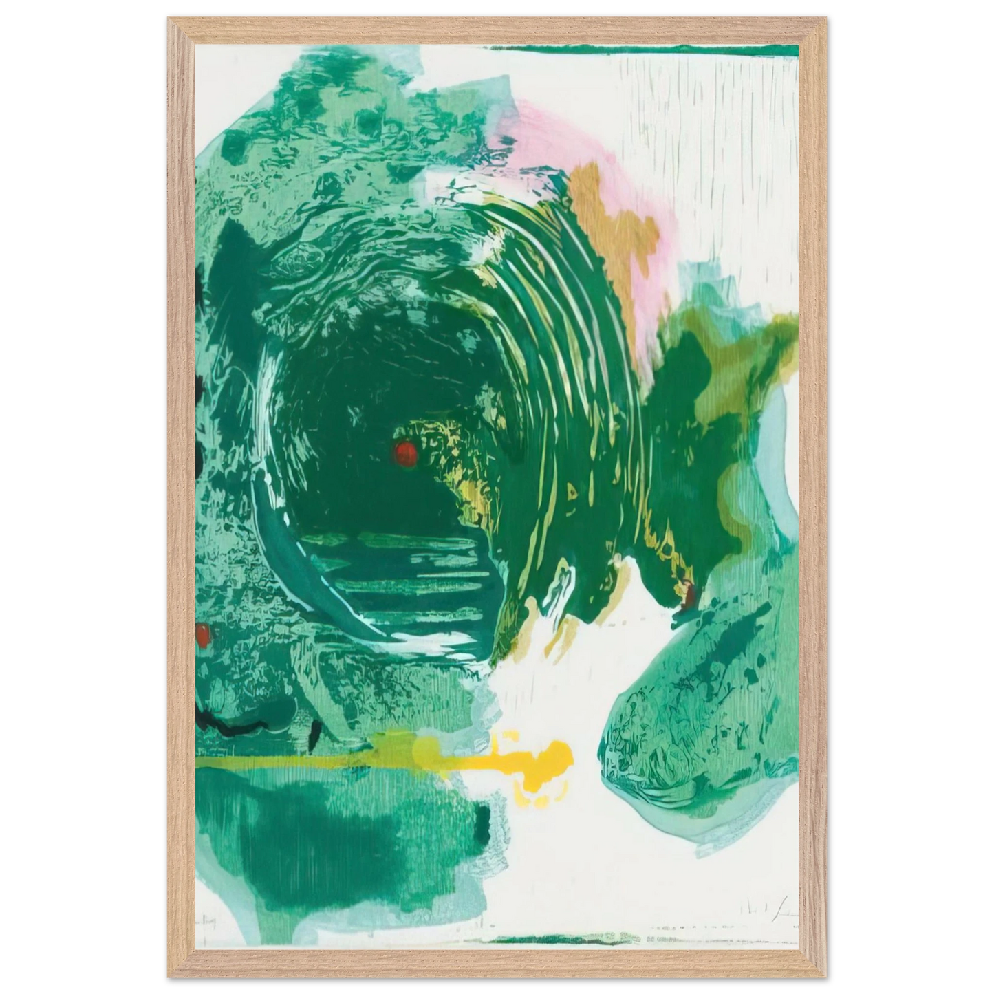 Helen Frankenthaler - Radius - 1993 Wall art - 15x20 cm / 6x8 inches - Premium Wooden Framed Poster With Fine Art Paper - White frame