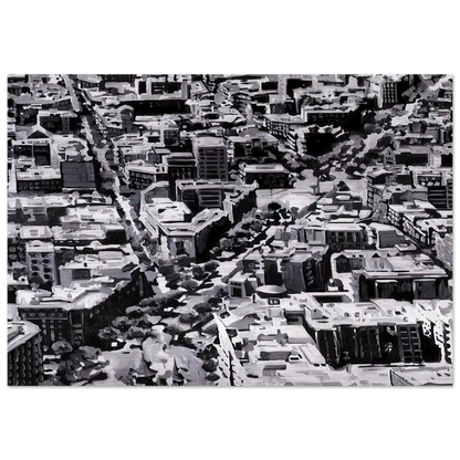 TOWNSCAPE MADRID - Gerhard Richter Brushed Aluminum Print - 70x100 cm / 28x40 inches | Gerhard Richter Aluminum Print | Gerhard Richter Prints