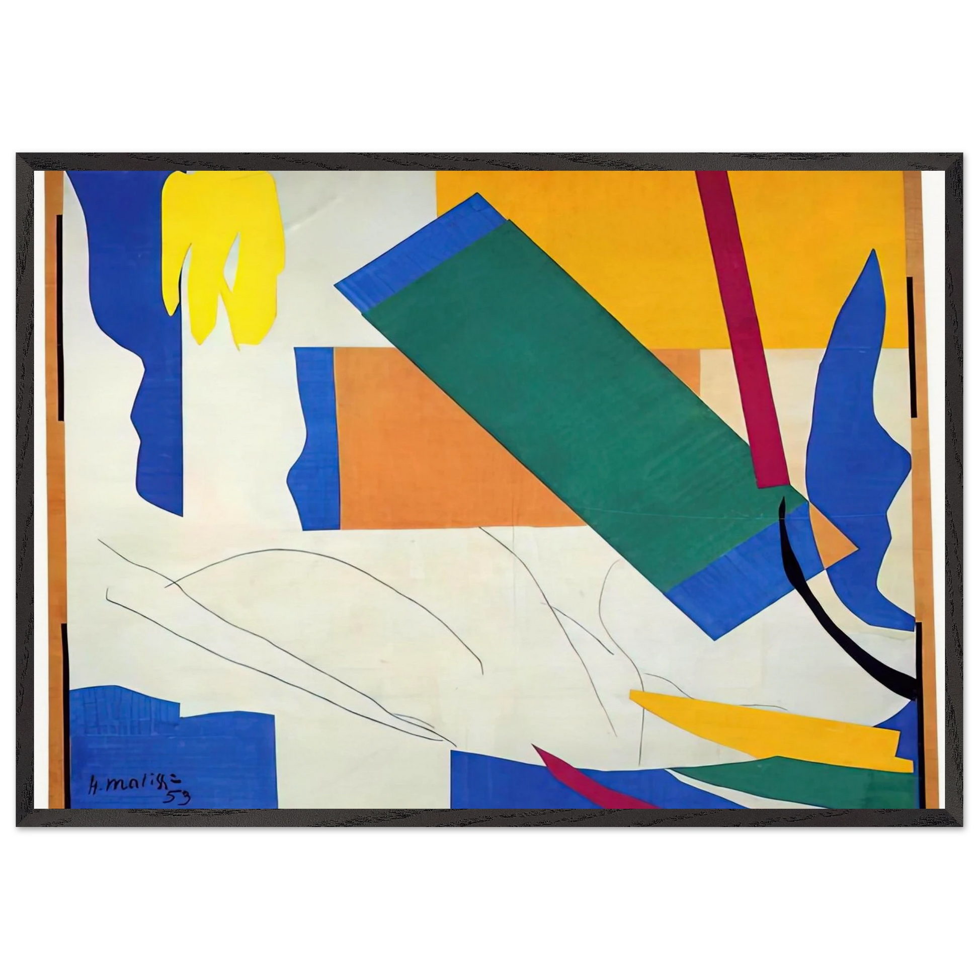 MEMORY OF OCEANIA - Henri Matisse Framed Art Print – Black Wooden Frame - Default Title - -Framed Art Print