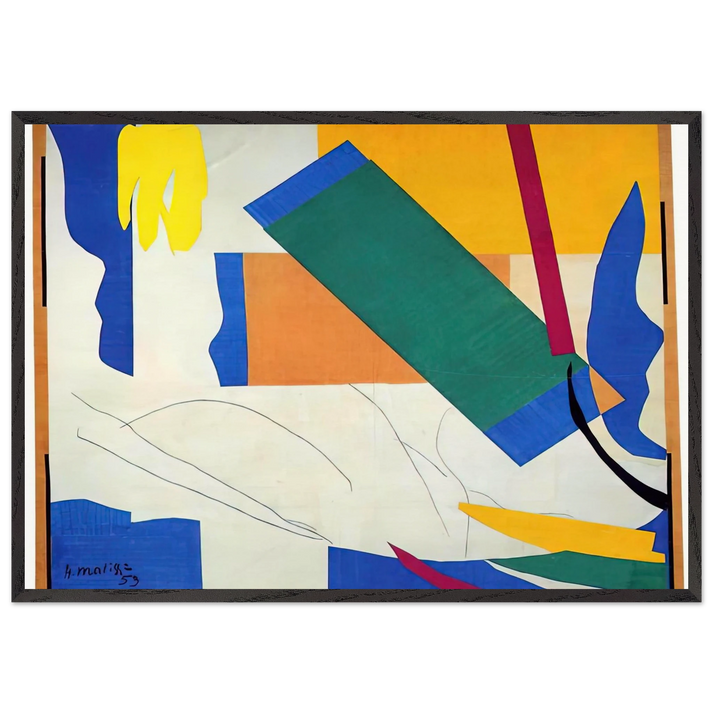 MEMORY OF OCEANIA - Henri Matisse 70x100 cm / 28x40 inches Framed Art Print – Black Wooden Frame