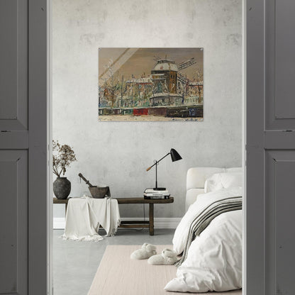 MOULIN DE LA GALETTE UNDER THE SNOW 1 - Maurice Utrillo Acrylic Print - 70x100 cm / 28x40″ inches | Maurice Utrillo Wall Art | Maurice Utrillo Prints