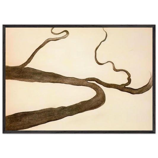 Drawing IX - Georgia OKeeffe 70x100 cm / 28x40 inches Framed Art Print – Black Wooden Frame