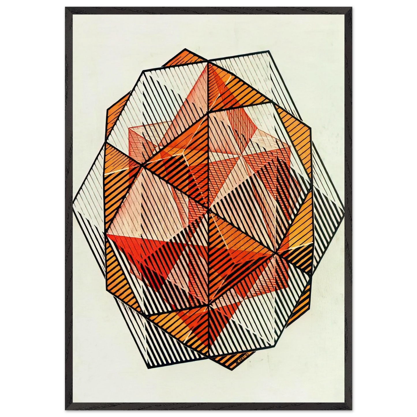 FOUR REGULAR SOLIDS - MC Escher Framed Art Print – Black Wooden Frame - Default Title - -Framed Art Print