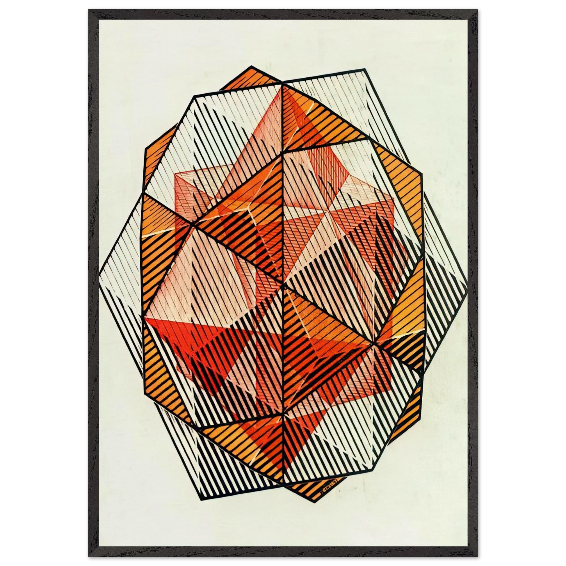 FOUR REGULAR SOLIDS - MC Escher Framed Art Print – Black Wooden Frame - Default Title - -Framed Art Print