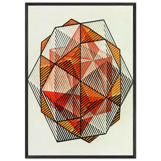 FOUR REGULAR SOLIDS - MC Escher Framed Art Print – Black Wooden Frame - Default Title - -Framed Art Print