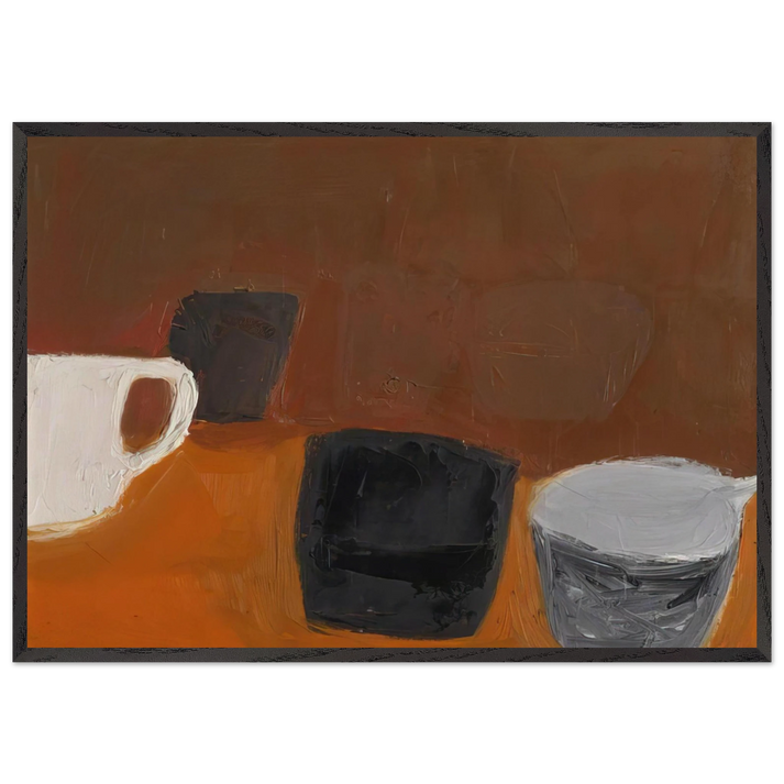 Still Life with White Mug - 1957 - William Scott 70x100 cm / 28x40 inches Framed Art Print – Black Wooden Frame