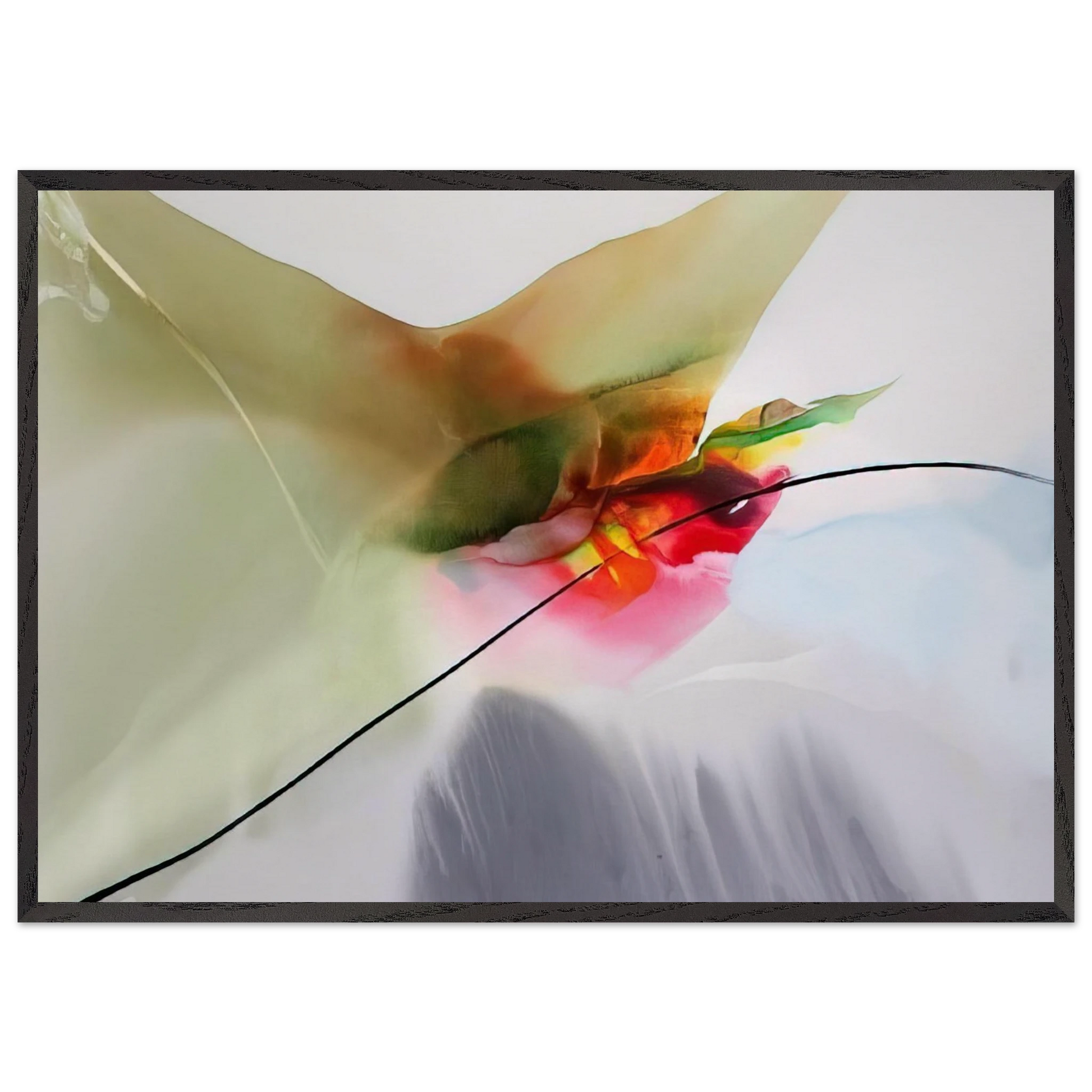 Phenomena Sung Mantle - 1969 - Paul Jenkins Framed Art Print – Black Wooden Frame - Default Title - -Framed Art Print