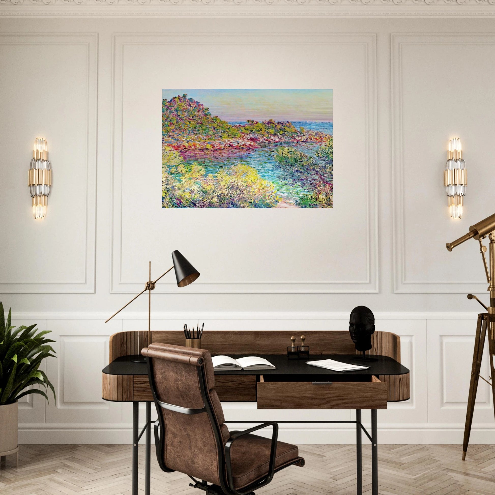 Landscape near Montecarlo - claude monet Brushed Aluminum Print - 70x100 cm / 28x40 inches | claude monet Aluminum Print | claude monet Prints