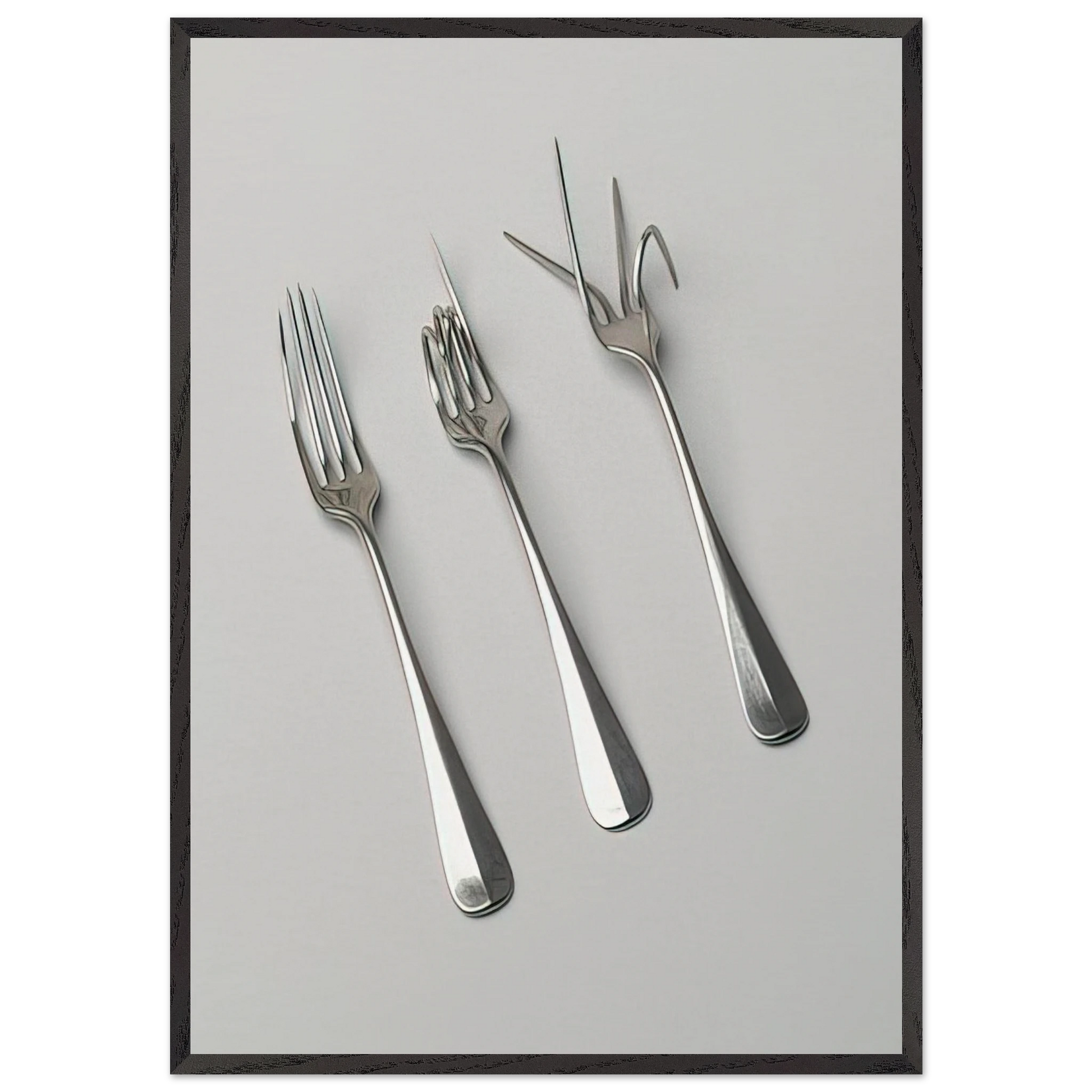 Fork Design - 1958 - Bruno Munari Framed Art Print – Black Wooden Frame - Default Title - -Framed Art Print