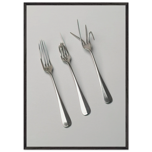 Fork Design - 1958 - Bruno Munari Framed Art Print – Black Wooden Frame - Default Title - -Framed Art Print