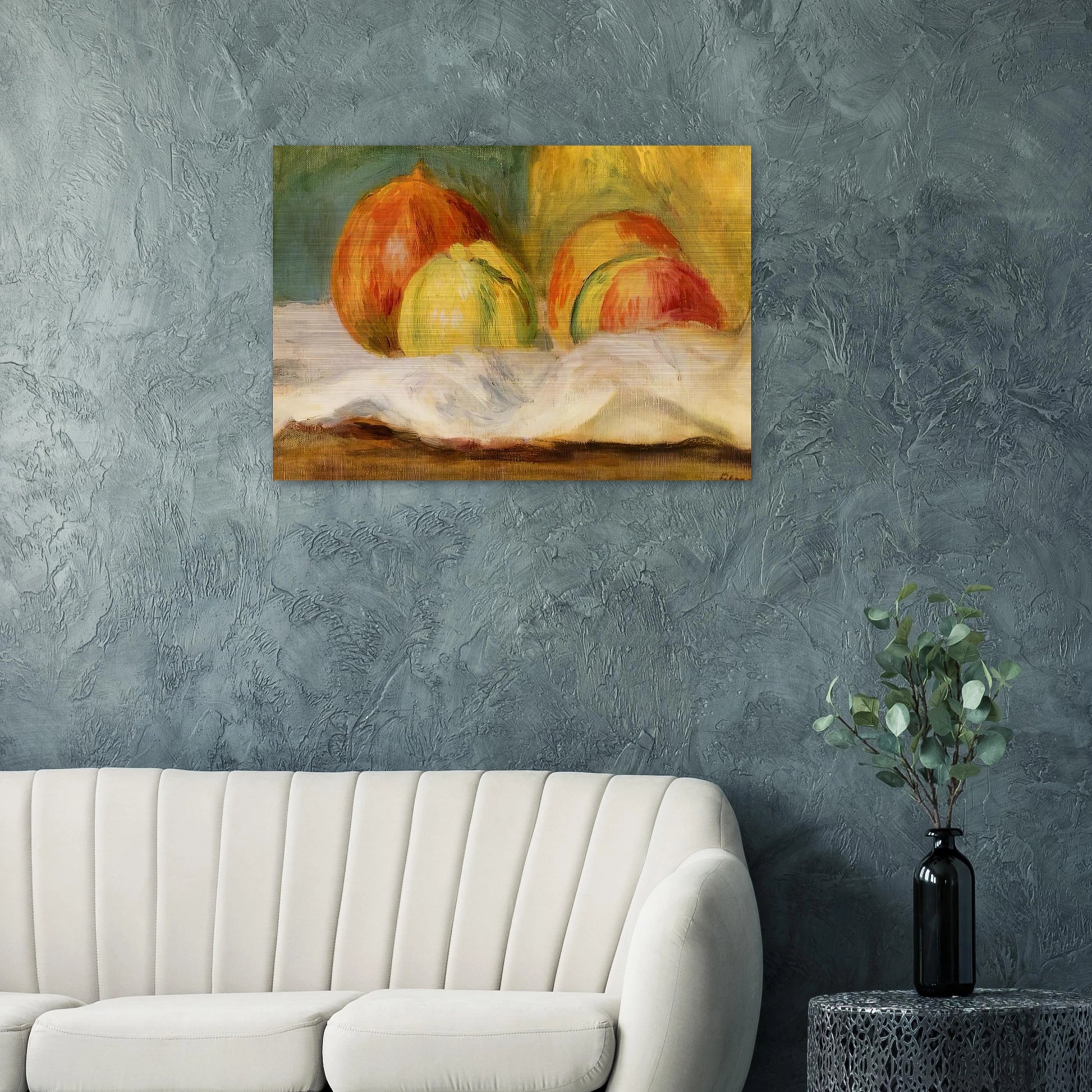 Still Life with Apples and Pomegranates - Pierre-Auguste Renoir Brushed Aluminum Print - 70x100 cm / 28x40 inches | Pierre-Auguste Renoir Aluminum Print | Pierre-Auguste Renoir Prints