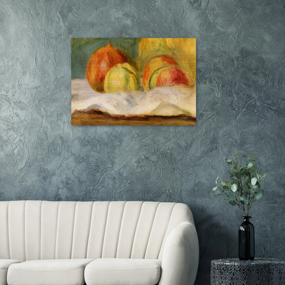 Still Life with Apples and Pomegranates - Pierre-Auguste Renoir Brushed Aluminum Print - 70x100 cm / 28x40 inches | Pierre-Auguste Renoir Aluminum Print | Pierre-Auguste Renoir Prints