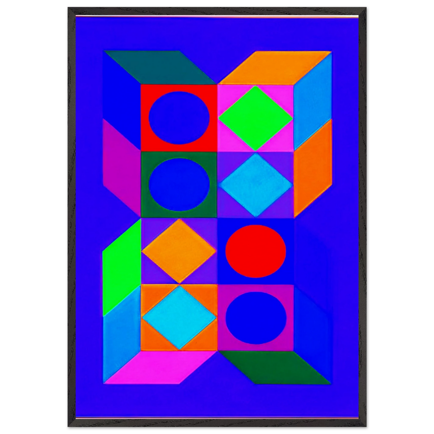 Sonora Do - 1973 - Victor Vasarely Framed Art Print – Black Wooden Frame - Default Title - -Framed Art Print