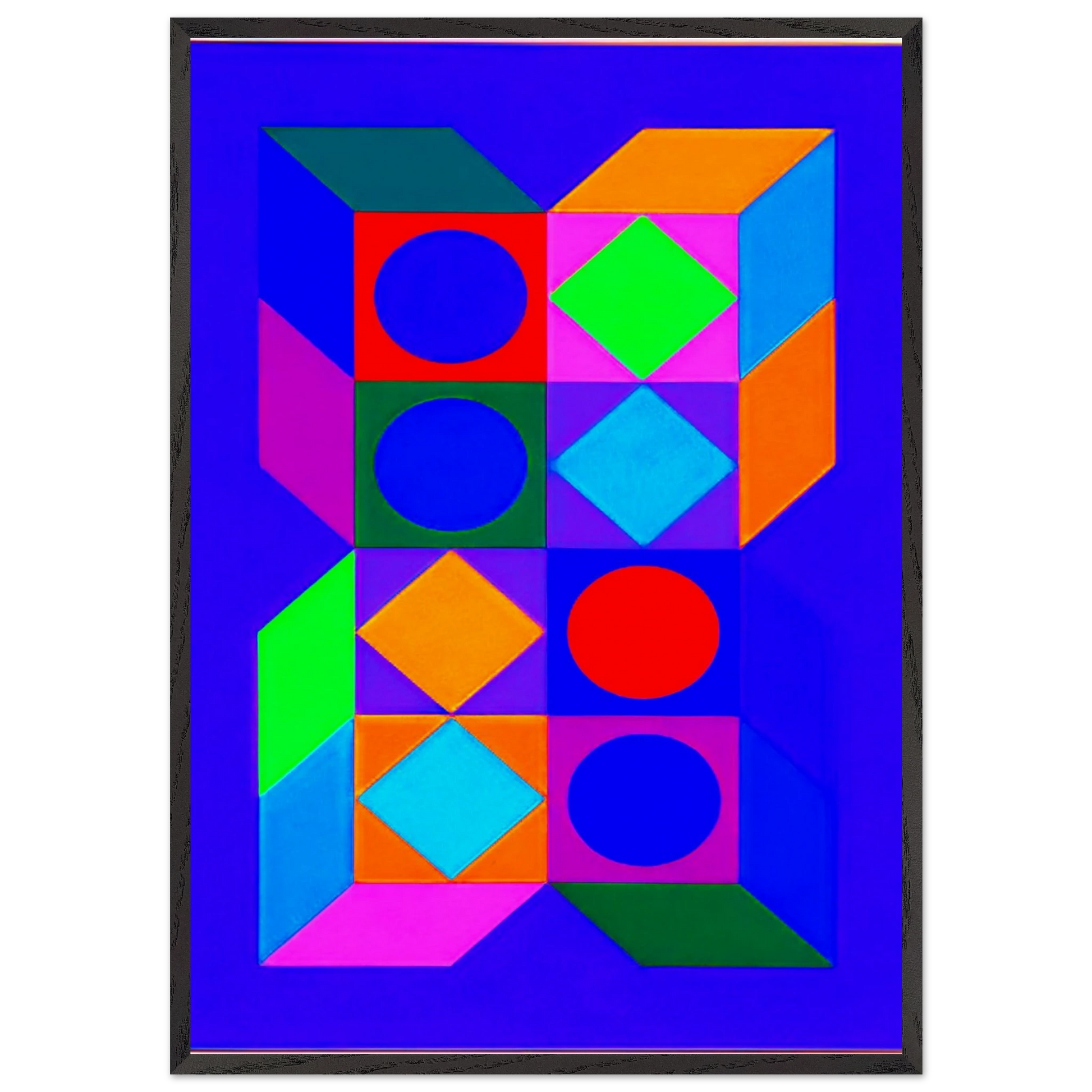 Sonora Do - 1973 - Victor Vasarely Framed Art Print – Black Wooden Frame - Default Title - -Framed Art Print