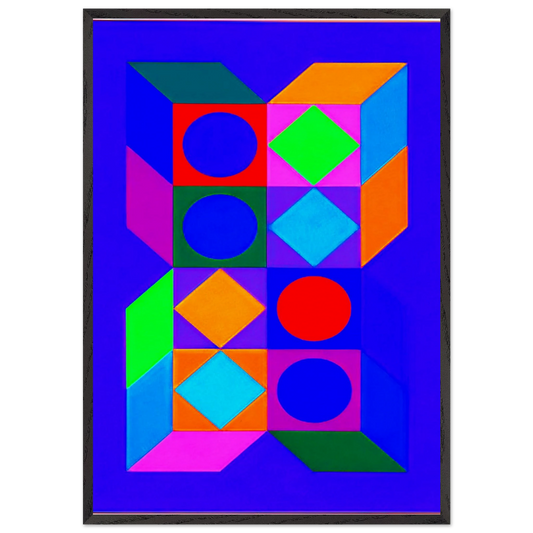 Sonora Do - 1973 - Victor Vasarely Framed Art Print – Black Wooden Frame - Default Title - -Framed Art Print