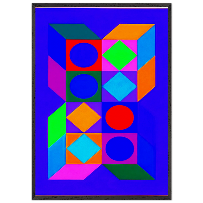 Sonora Do - 1973 - Victor Vasarely 70x100 cm / 28x40 inches Framed Art Print – Black Wooden Frame