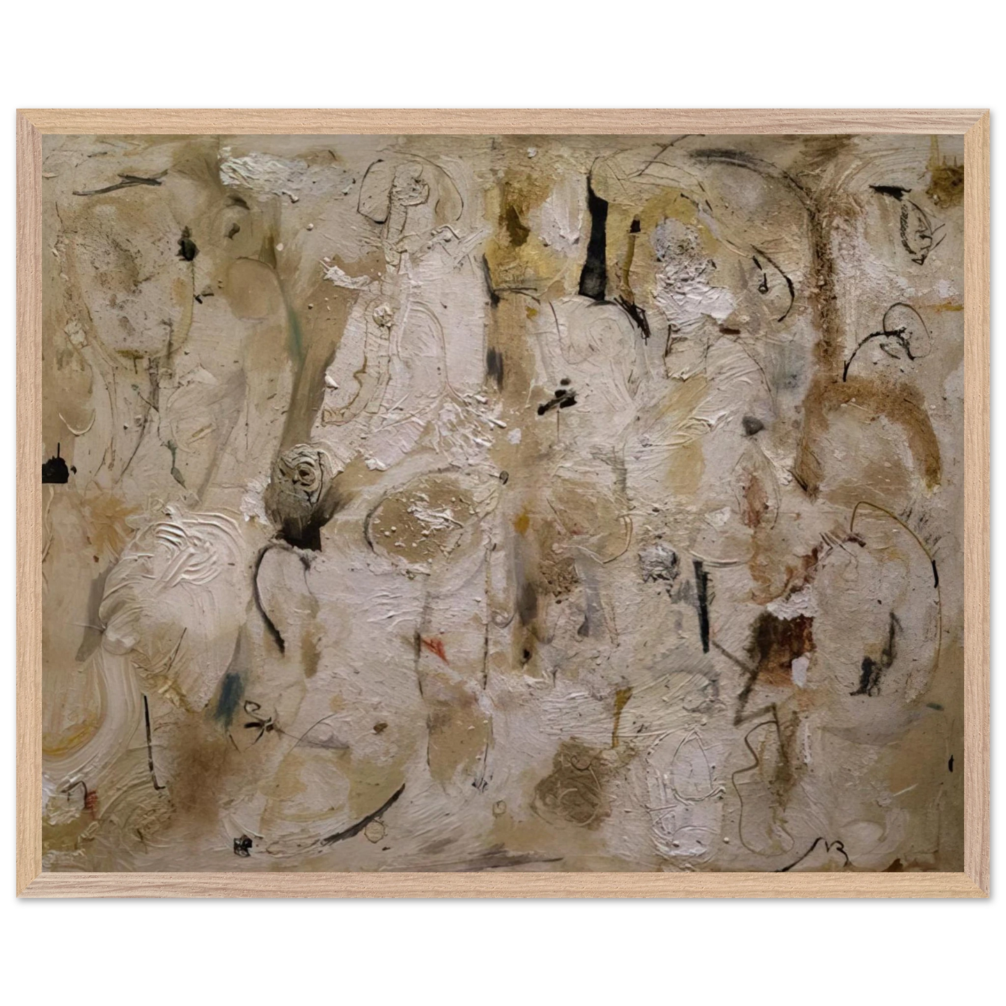 Helen Frankenthaler - Painted on 21st Street - 1951 Wall art - 30x45 cm / 12x18 inches - Premium Wooden Framed Poster With Fine Art Paper - Black frame